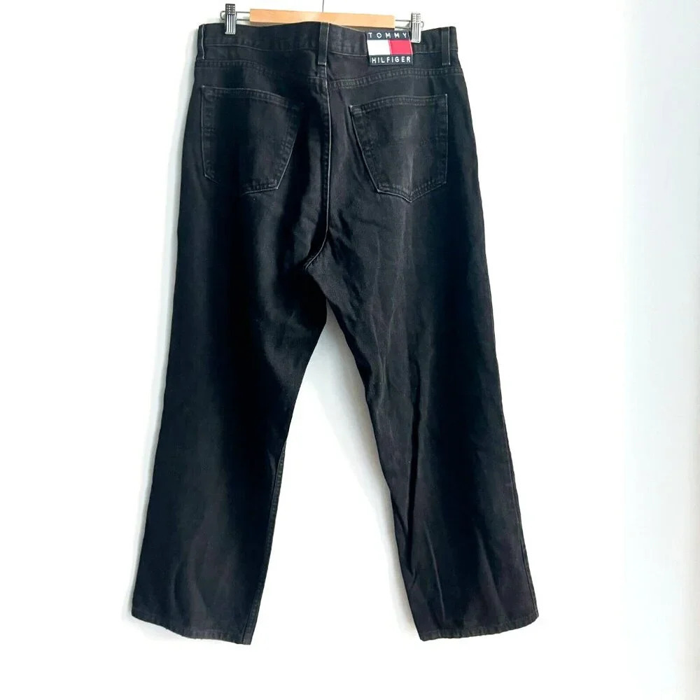 Vintage Tommy Hilfige Balck Wash Relaxed Fit Jeans 38x34